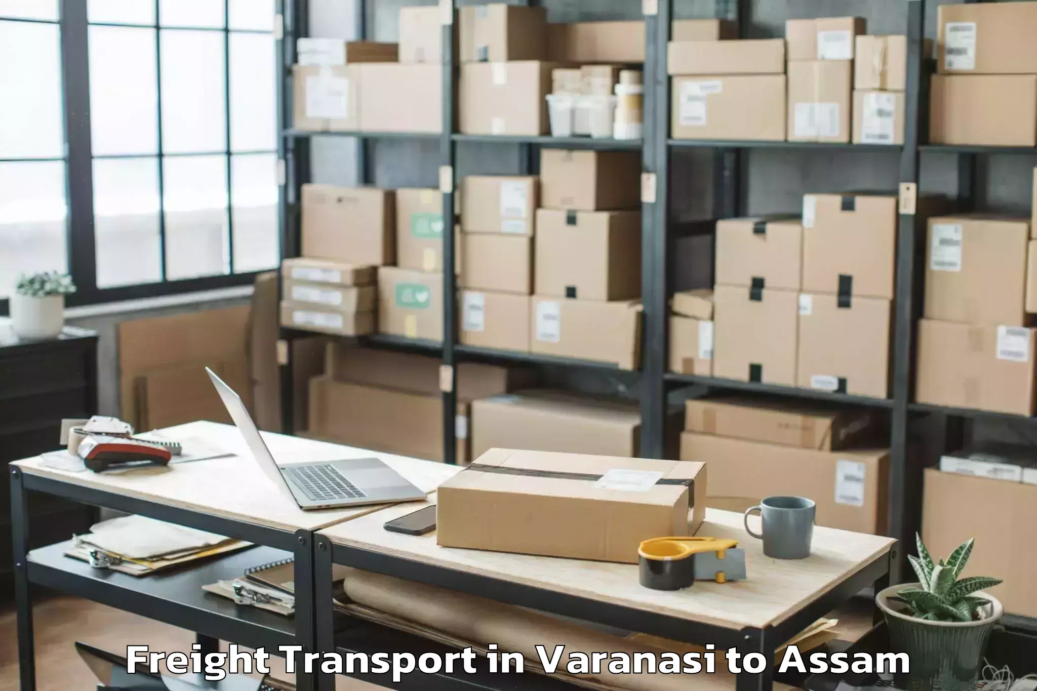 Top Varanasi to Biswanath Chariali Freight Transport Available